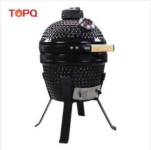 เตาบาร์บีคิวเซรามิก Kamado TOPQ ขนาด 13 นิ้ว แบบพกพาสำหรับใช้กลางแจ้ง พร้อมระบบควบคุมอุณหภูมิด้วยปุ่มหมุนเคลือบพอร์ซเลน และช่องระบายอากาศ - Product Image 2