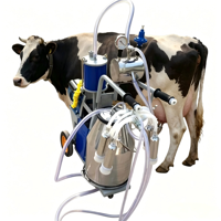 Une seule personne est nécessaire pour utiliser la machine à traire les vaches, équipement de traie à double seau avec pompe à vide.