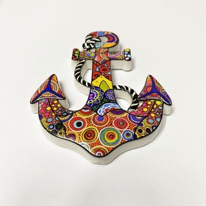 Imán Decorativo 3D para Refrigerador con Forma de Ancla, Estilo Bohemio, de Resina, Recuerdo de Viaje, Diseño Irregular Hecho a Mano - Product Image 3