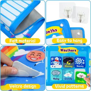 Calendrier <span class=keywords><strong>en</strong></span> <span class=keywords><strong>feutre</strong></span> éducatif pour enfants d'âge préscolaire, tableau mural d'apprentissage du temps, jouet d'éducation précoce, tableau d'apprentissage <span class=keywords><strong>en</strong></span> <span class=keywords><strong>feutre</strong></span> pour enfants - Product Image 3