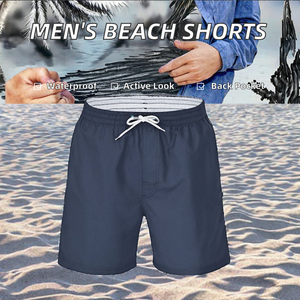 Shorts de bain homme à séchage rapide, taille basse, bleu marine, style boardshorts, personnalisables, pour l'été et la plage 2026 - Product Image 2
