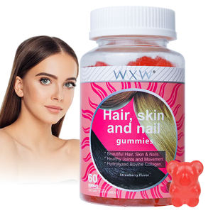 Gummies WXW pour la croissance des cheveux, des ongles et de la peau, véganes, stimulant la croissance des cheveux, vitamines pour les cheveux, biotine, collagène, gummies vitaminés pour les cheveux, la peau et les ongles, bonbons - Product Image 1
