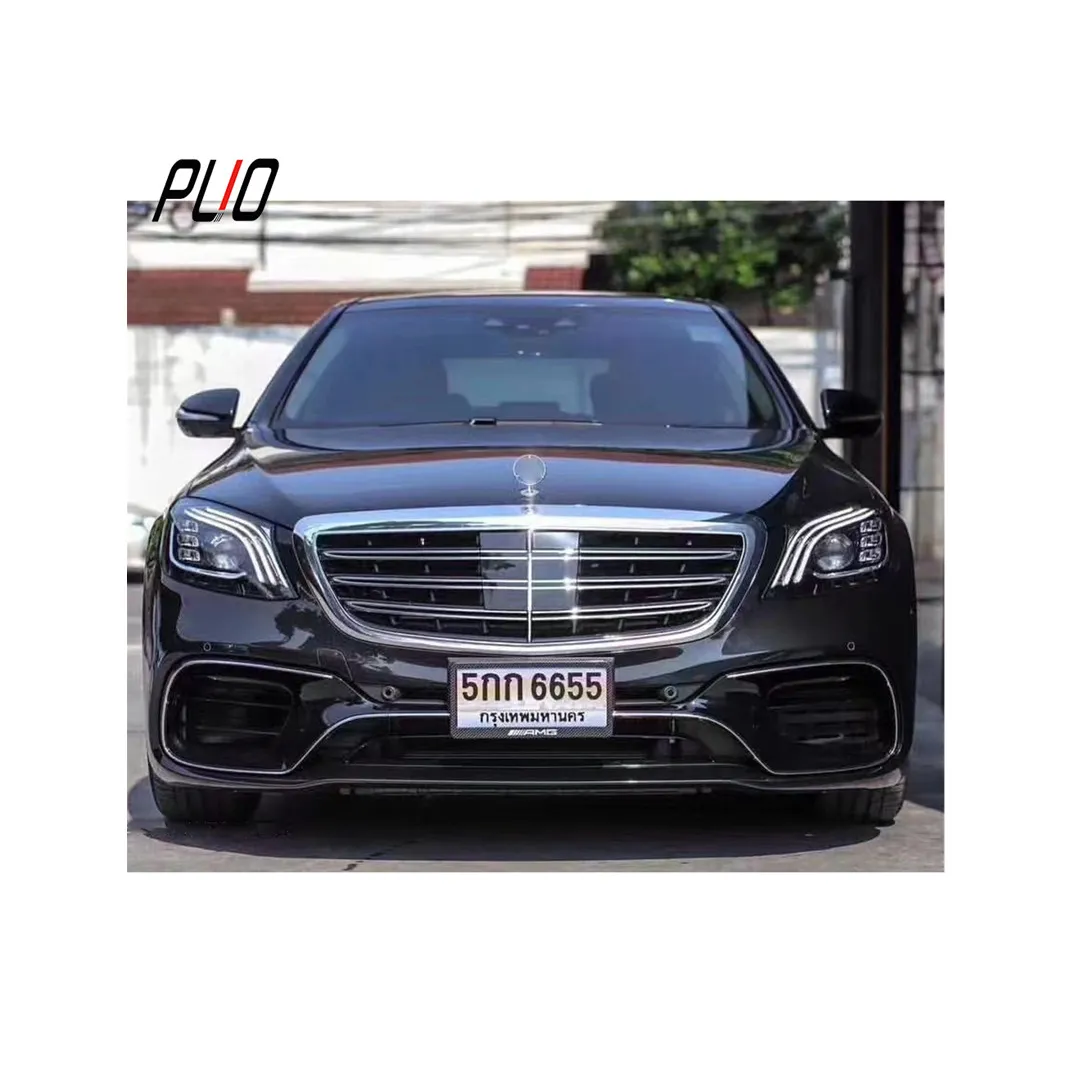 Mercedes benz için uygun S sınıfı W222 2014-2020 için modifiye S63 AMG tarzı dahil ön arka tampon ızgarası