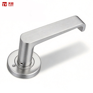 TIANYI Manija de Puerta Moderna con Acabado Satinado, Roseta Redonda, Seguridad para Interiores, Comercial, Cerradura para Puerta Contra Incendios - Product Image 1