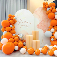 Kit d'arche de ballons lumineux mats orange, blanc et gris, 3 vitesses, lumière chaude clignotante, pour fête d'anniversaire d'enfants, mariage, baby shower, décoration