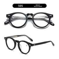 Gafas Ópticas Redondas Clásicas de Acetato para Mujer, Lentes de Acetato con Protección UV400 y Logotipo Personalizado a la Moda