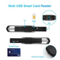 Lecteur de cartes multifonction USB 2.0 pour déclaration fiscale, carte intelligente IC, carte SIM