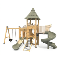 Structure de jeu extérieure pour enfants d'âge préscolaire, château en mousse PE, aire de jeux avec tunnel en spirale et toboggan pour maternelle, parc de trampolines, utilisation en jardin
