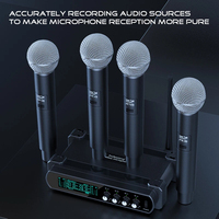 Microphone Main Sans Fil MIM-HS4 avec Réduction de Bruit, Signaux Puissants jusqu'à 100 Mètres de Distance