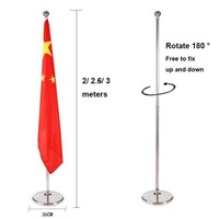 Poteau et support de drapeau de bureau d'intérieur de luxe de haute qualité, vente en gros
