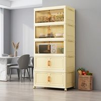 Armoire de rangement pliable mobile en plastique PP, armoire pliable pour usage domestique