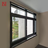 Ventana abatible con marco de aluminio de marca superior con manivela oscilante insonorizada Características Tipo de cortina de persiana para apertura interior de casa