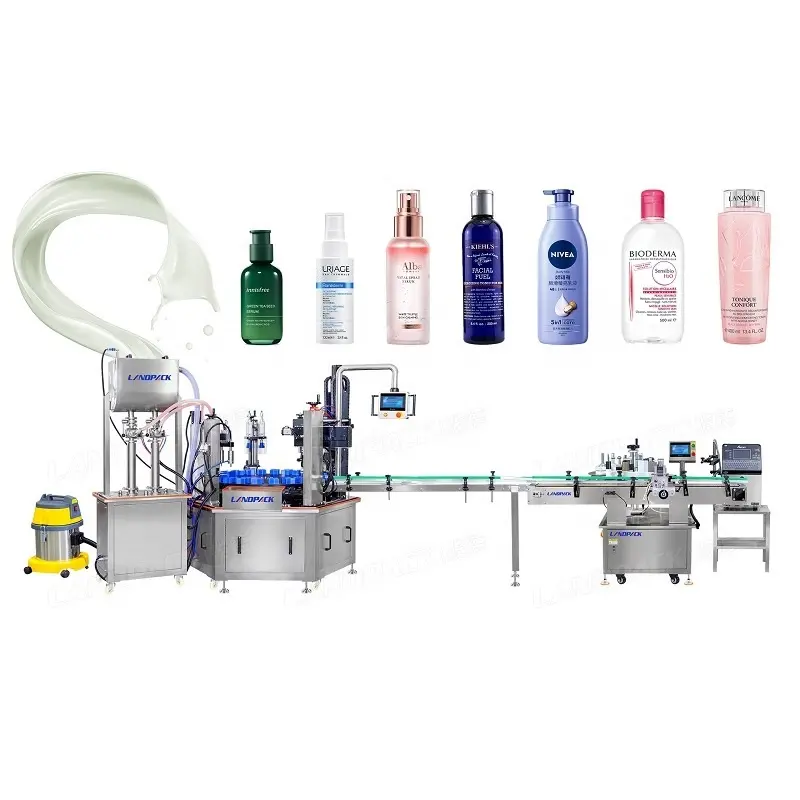 Servo Pump For Skin Care Viscous Products Plastic Bottle Filling And Sealing Machine