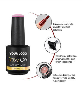 Nouveau Prix Usine Qualité Supérieure 15 ML Multifonction Sans Résidu Haute Brillance OEM Personnalisable Gel UV Caoutchouc Base Coat Vernis à Ongles Gel - Product Image 5
