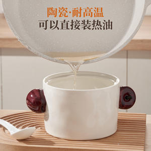 Tarro de aceite de cerámica con tapa, tamaño M, botella de almacenamiento de cocina duradera para aceite de cocina y condimentos - Product Image 1