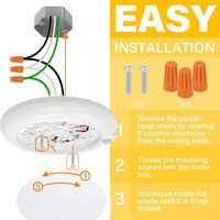 Sensor PIR Terbaik 6 Inci Sensor Gerak Dalam Ruangan 12W IP44 Lampu Disk LED Plafon Baja Pabrik OEM Bersertifikat ETL CE