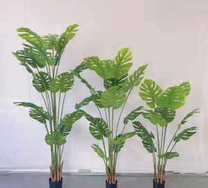 Árvore artificial Monstera de bonsai artificial decorativo de plantas artificiais de estilo geral