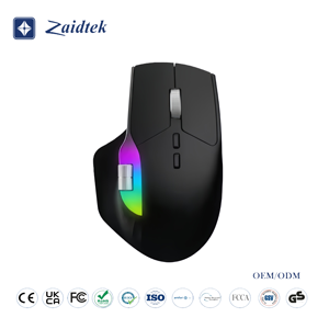 Mini <span class=keywords><strong>Ratón</strong></span> Inalámbrico <span class=keywords><strong>USB</strong></span> para Diestros, Modo Dual, 6400 DPI, 8D, Ergonómico, Vertical, para Portátil y Escritorio, con Retroiluminación RGB - Product Image 1