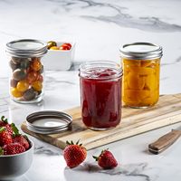 Vente en gros de bocaux en verre à large ouverture pour la conservation des aliments, de la confiture, de la sauce, du miel, de la mise en conserve, avec couvercles métalliques, 50 ml, 250 ml, 500 ml, 650 ml, 730 ml, 1000 ml