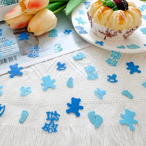 Confettis bleus pour baby shower - Décorations de table pour révélation du sexe du bébé, bleu clair et bleu marine, matériau sûr, décorations de fête scintillantes - Product Image 4