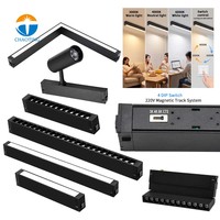 Système d'éclairage sur rail LED intelligent Tuya 2.4G WiFi, magnétique et réglable, en aluminium, 220V, avec changement de température de couleur (CCT) manuel par molette, pour spots linéaires muraux