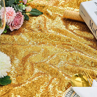 Nappe Ronde Scintillante Dorée à Paillettes Personnalisée pour Mariage, Fête, Banquet et Décoration d'Événements – Grande Vente
