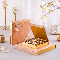 Baklava du Moyen-Orient en or personnalisé de luxe Boîte cadeau Emballage de chocolat Dates confites Boîte en papier de fruits secs noyaux noix