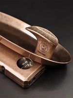 Cendrier à cigares vintage en métal, repose-cigare unique, plat ovale en laiton antique, bronze et étain