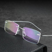 Lunettes sans cadre en titane ultra légères nouvelle génération de lunettes optiques sans monture diamant forme de visage Match lettre lunettes