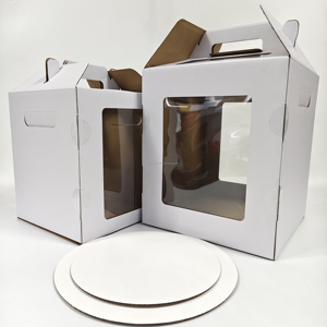 Cajas <span class=keywords><strong>para</strong></span> Pasteles Cuadradas Blancas Clásicas, Rígidas, Reciclables, Plegables, de Cartón Corrugado con Forro de Esponja, Cierre Magnético, Personalizables <span class=keywords><strong>para</strong></span> Alimentos - Product Image 4