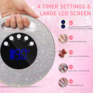 UV LED Nail <b>Lamp</b> 48W Nail Dryer With 4 Timer Settings and LCD Display Professional UV <b>Lamp</b> for Manicure Nail Tools - Product Image 1