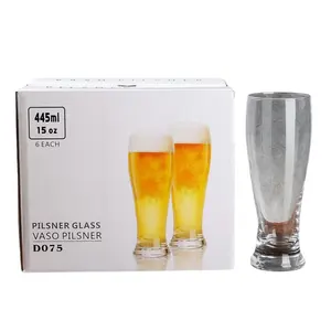 Commercio all'ingrosso di alta qualità bicchiere di birra trasparente birra artigianale vetro Pilsner birra birra tazza da pinta