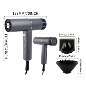 Secador de Pelo Profesional Potente para Salón con Infrarrojos, Plegable, de Viaje, con Iones Negativos, Pequeño, Redondo, 7 en 1, con Cepillo y Peine - Product Image 2