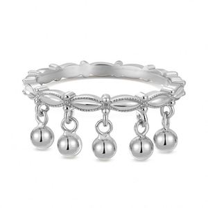 Dylam Trendy Design Jewelry 925 Sterling Silver Rhodium 22K Gold Plated Unique Dangle <b>Beaded</b> Rings for Women Daily Life - Product Image 1