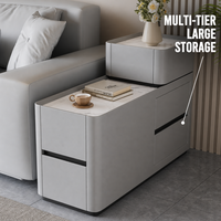 Nouvelle armoire latérale intelligente pour canapé : chariot à thé mobile moderne, minimaliste et multifonctionnel avec rangement compact et design étroit