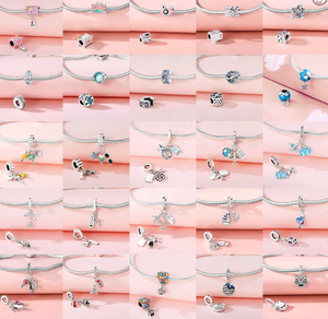 Anpassbare Sterling Silber Reisepass Kofferraum Charms Nette Flugzeug Erde Perlen Zirkon DIY Armband für Schmuck Geschenk - Product Image 2