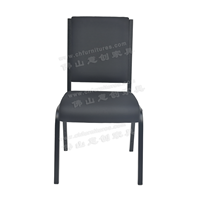 Chaises d'église empilables simples en noir, empilables pour les pasteurs