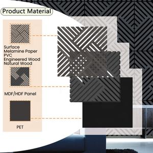 แผ่น PVC อะคูสติกผนังอะคูสติกแผ่นไม้อัดซับเสียง MDF สำหรับตกแต่งแบบ DIY ติดตั้งง่าย - Product Image 4