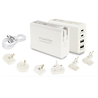 Chargeur rapide USB GaN 100W 4 ports compatible PD3.0 pour téléphones portables, ordinateurs portables, tablettes, boîte cadeau, respectueux de l'environnement / certifié CE