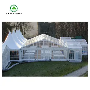 Tent EXPO TENT Transparent Party Tent Of PVC 20*30m 30*30m Geodesic House Transparent Glamping Dome Tent For 1000 People