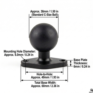 Adaptateur de montage pour bateau de qualité marine, 1,5 pouce, taille C, avec plaque diamantée à 2 trous pour GPS, sondeur de poissons, bateau, camion - Product Image 2