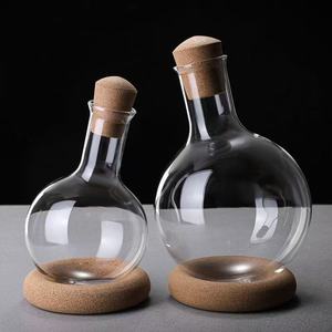 <span class=keywords><strong>Carafe</strong></span> à vin en verre borosilicate soufflé à la main, moderne et luxueuse, durable, avec bouchon et base, 1000 ml et 2000 ml - Product Image 3
