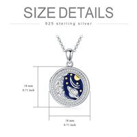 Collier avec pendentif en argent sterling 925, cadre personnalisé gravé avec photo d'animal de compagnie, lune, planète