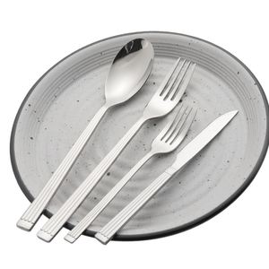 Ensemble de couverts modernes en acier inoxydable poli, 144 pièces, pour la maison et les restaurants - Product Image 2
