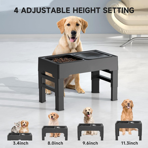 ชามอาหารสัตว์เลี้ยงแบบพกพาคุณภาพสูงทำจากสแตนเลสกันน้ำ 2-in-1 ชามอาหารสุนัขแบบยกสูงป้องกันการกินเร็ว ชามน้ำแบบลอยไม่หก - Product Image 2