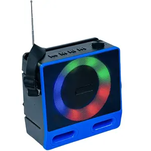 Speaker Portabel tali bahu RGB, pengeras suara BT/TF/FM/USB/TWS/AUX/LED luar ruangan portabel 2024 kekuatan tinggi