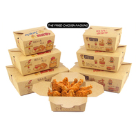 Carne de colocación de anidación doble One To Go Capa para llevar Mini caja de hamburguesa de pollo frito para Kfc