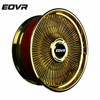 Roue à rayons EVOR 20 22 24 26 pouces avec capuchon flottant, rayons chromés polis dorés 20x9 20x10 22x10 24x9/10 26x10/9