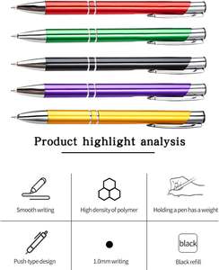 Bolígrafos con Logotipo Personalizado, Múltiples Colores, Escritura Suave de 1.0 mm, Tinta Negra, Bolígrafo de Regalo con Logotipo Personalizado - Product Image 6