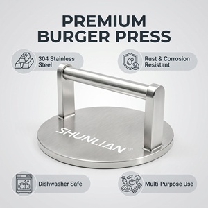 Pressa <span class=keywords><strong>per</strong></span> <span class=keywords><strong>Hamburger</strong></span> in Acciaio Inox 304 Resistente, Utensile <span class=keywords><strong>per</strong></span> Smash Burger, <span class=keywords><strong>per</strong></span> Griglie a Gas, Campeggio, Cucina, <span class=keywords><strong>Accessori</strong></span> <span class=keywords><strong>per</strong></span> Piastra - Product Image 2